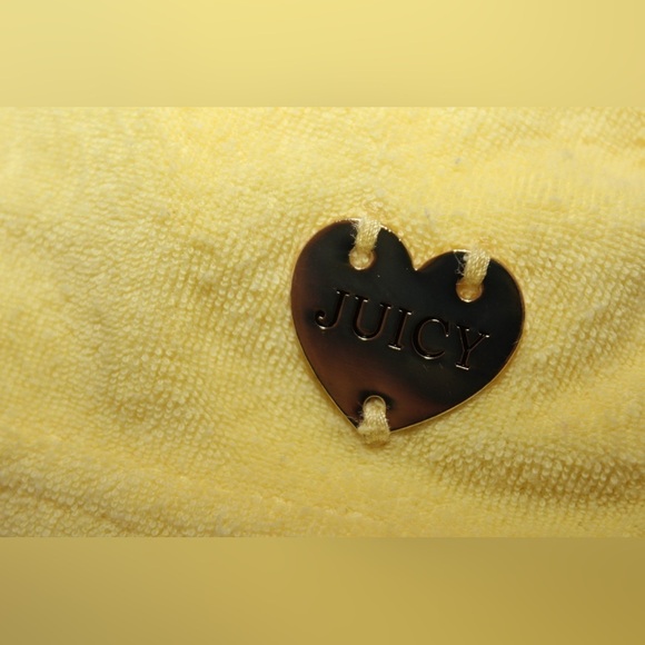 Juicy Couture One Piece Yellow Romper White Lace Trim Baby Girl Terry Cloth - Picture 2 of 4